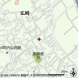 熊本県上益城郡益城町広崎1304-16周辺の地図