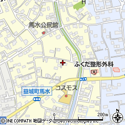 熊本県上益城郡益城町馬水周辺の地図
