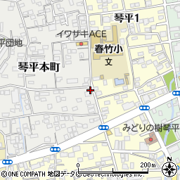 熊本県熊本市中央区琴平本町8-1周辺の地図