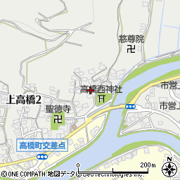 熊本県熊本市西区上高橋周辺の地図
