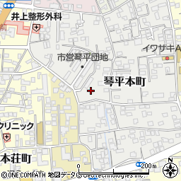 熊本県熊本市中央区琴平本町4-17周辺の地図