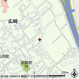 熊本県上益城郡益城町広崎1303-2周辺の地図