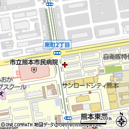 熊本県熊本市東区東町周辺の地図