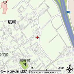 熊本県上益城郡益城町広崎1303-1周辺の地図