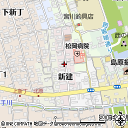 長崎県島原市新建周辺の地図