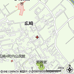 熊本県上益城郡益城町広崎1325周辺の地図