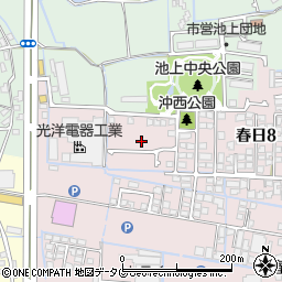 熊本県熊本市西区春日8丁目16周辺の地図