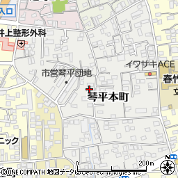 熊本県熊本市中央区琴平本町4-3周辺の地図