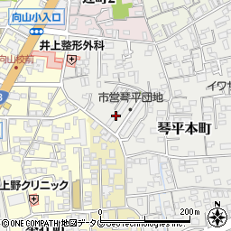 熊本県熊本市中央区琴平本町4周辺の地図