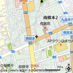 熊本県熊本市中央区南熊本周辺の地図