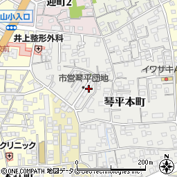 熊本県熊本市中央区琴平本町4-64周辺の地図