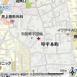 熊本県熊本市中央区琴平本町4-69周辺の地図