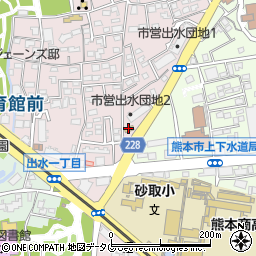 ファミリーマート熊本水前寺公園周辺の地図
