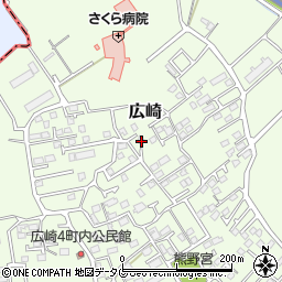 熊本県上益城郡益城町広崎1327周辺の地図