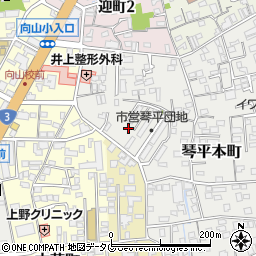 熊本県熊本市中央区琴平本町4-32周辺の地図