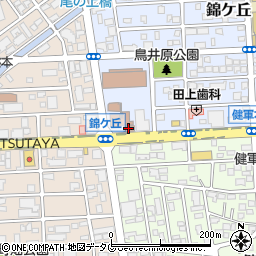 熊本市立図書館　東部公民館図書室周辺の地図