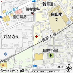 熊本県熊本市中央区菅原町14-27周辺の地図