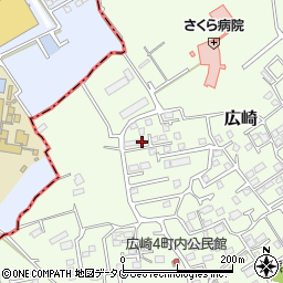 熊本県上益城郡益城町広崎1346-5周辺の地図