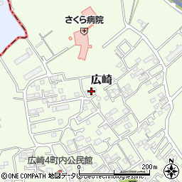 熊本県上益城郡益城町広崎1328-3周辺の地図