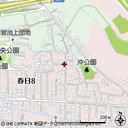熊本駅から車で5分藤﨑邸大型駐車場周辺の地図