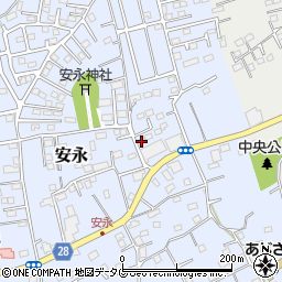 熊本県上益城郡益城町安永780周辺の地図