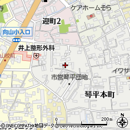 熊本県熊本市中央区琴平本町3-26周辺の地図