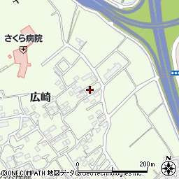 熊本県上益城郡益城町広崎1294-9周辺の地図