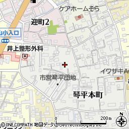 熊本県熊本市中央区琴平本町3-19周辺の地図