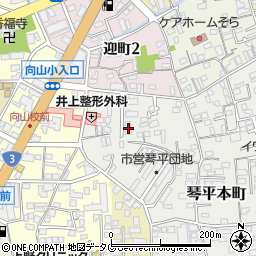 熊本県熊本市中央区琴平本町3-58周辺の地図