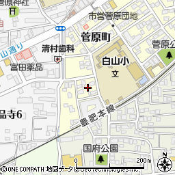 熊本県熊本市中央区菅原町12周辺の地図