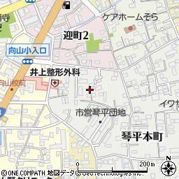 熊本県熊本市中央区琴平本町3周辺の地図