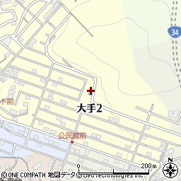 長崎県長崎市大手2丁目周辺の地図