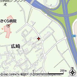 熊本県上益城郡益城町広崎1294-4周辺の地図