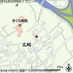 熊本県上益城郡益城町広崎1287-6周辺の地図
