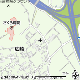 熊本県上益城郡益城町広崎1290-2周辺の地図