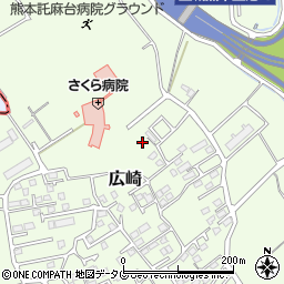 熊本県上益城郡益城町広崎1335-4周辺の地図