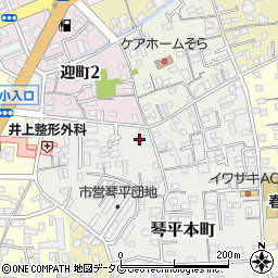熊本県熊本市中央区琴平本町3-2周辺の地図