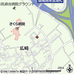 熊本県上益城郡益城町広崎1287-1周辺の地図