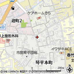 熊本県熊本市中央区琴平本町2-26周辺の地図