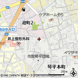 熊本県熊本市中央区琴平本町3-65周辺の地図