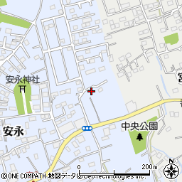 熊本県上益城郡益城町安永731周辺の地図