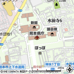 熊本県庁議会　事務局・議事課・総務・建設・教警周辺の地図