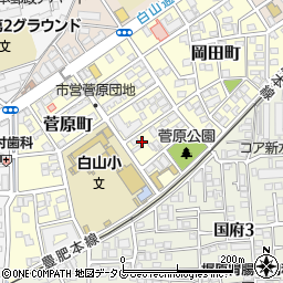 熊本県熊本市中央区菅原町4-23周辺の地図