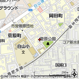 熊本県熊本市中央区菅原町4周辺の地図