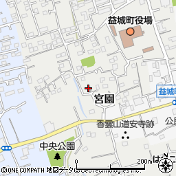 熊本県上益城郡益城町宮園周辺の地図