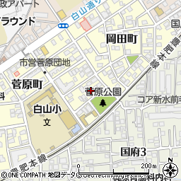 熊本県熊本市中央区菅原町4-9周辺の地図