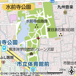 熊本県熊本市中央区水前寺公園周辺の地図