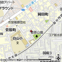 熊本県熊本市中央区菅原町4-27周辺の地図