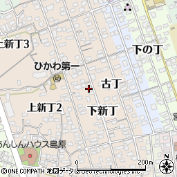 長崎県島原市下新丁周辺の地図