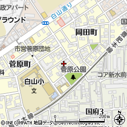 熊本県熊本市中央区菅原町4-28周辺の地図